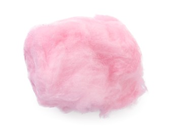 Photo of One sweet cotton candy isolated on white, top view