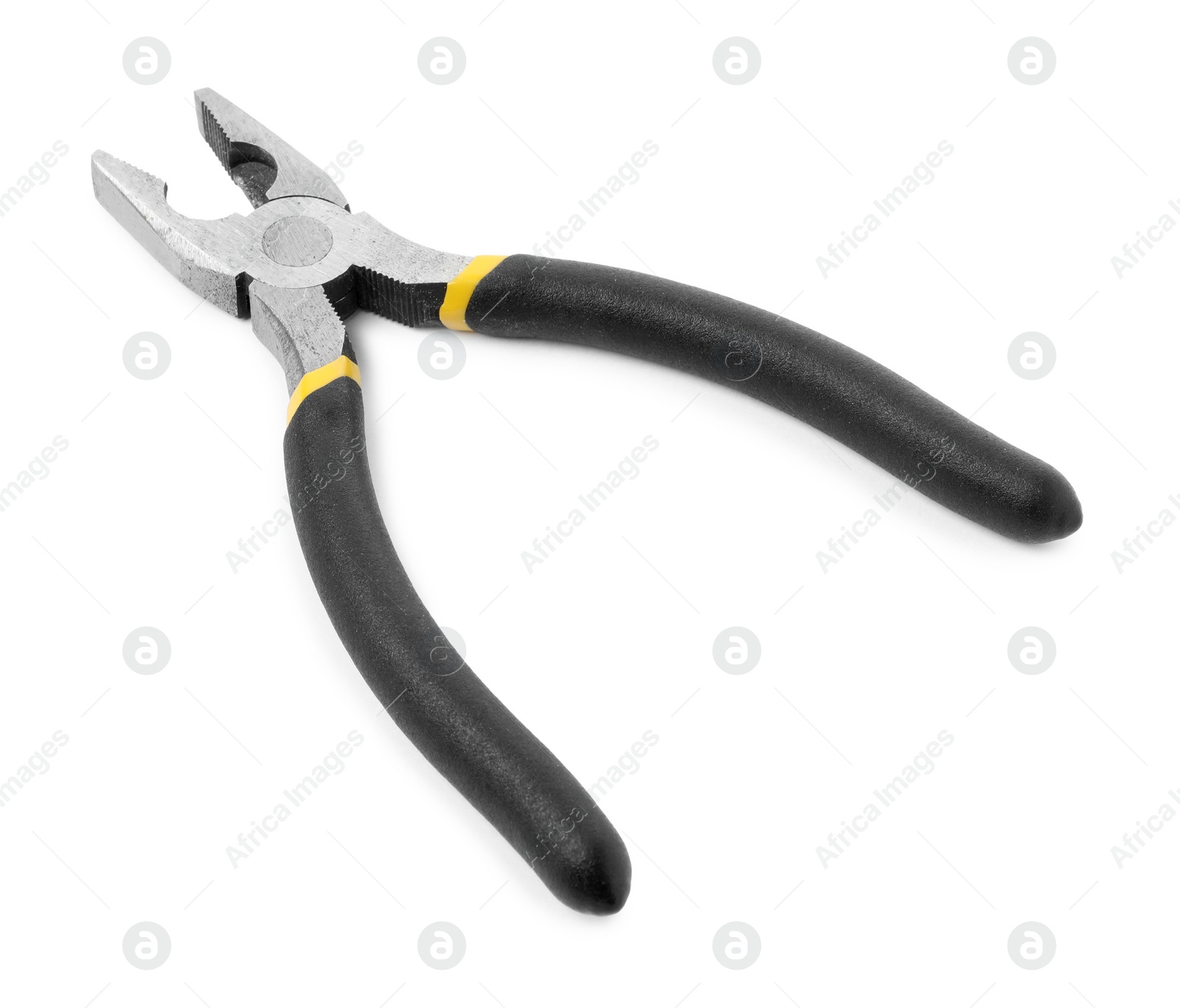 Photo of New combination pliers isolated on white. Construction tool