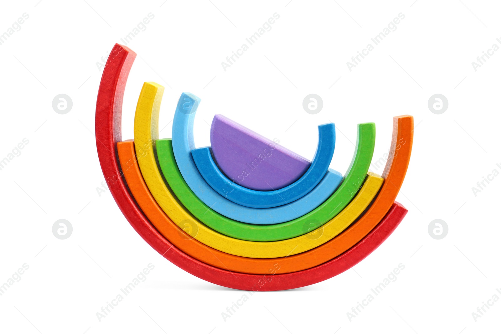 Photo of One colorful rainbow isolated on white. Children's toy