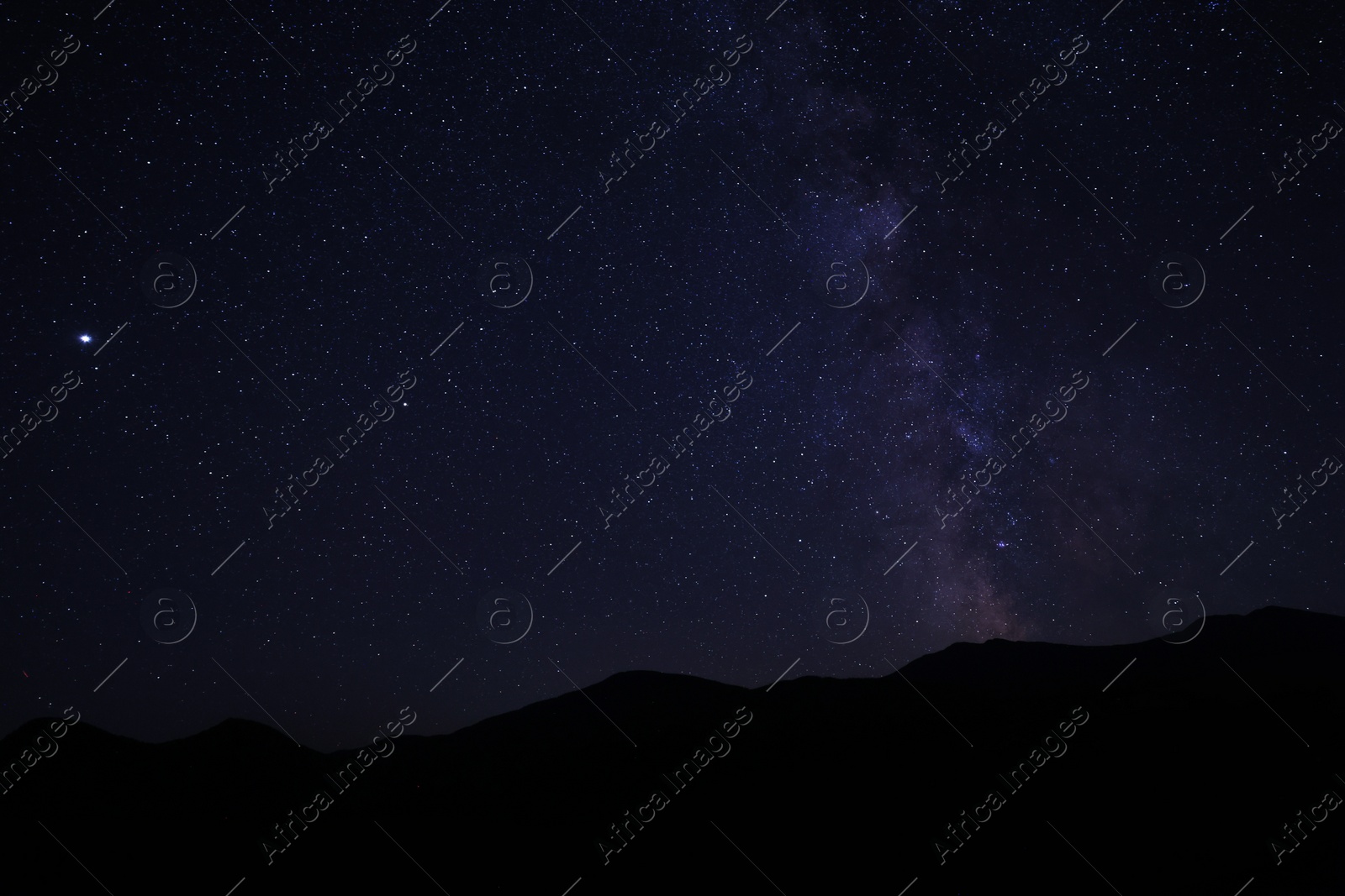 Photo of Beautiful view of with starry sky over mountains at night