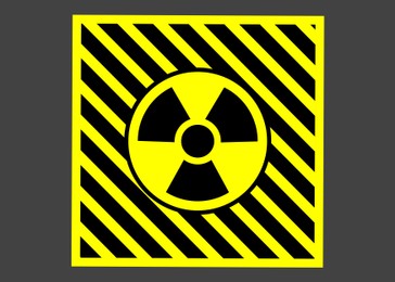 Radioactive sign on grey background. Hazard symbol