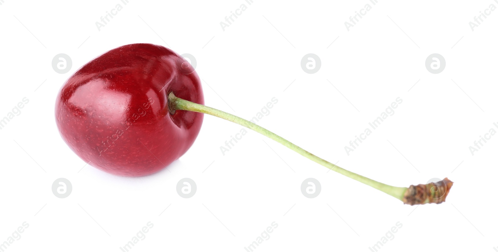 Photo of Delicious fresh ripe cherry isolated on white