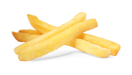 Photo of Delicious fresh french fries on white background