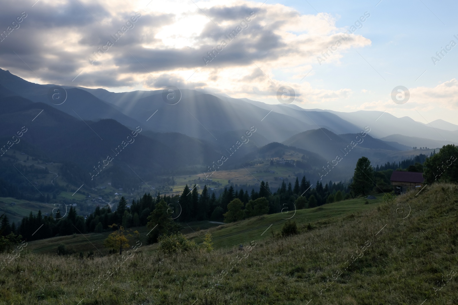 Photo of Beautiful view of landscape with mountain hills