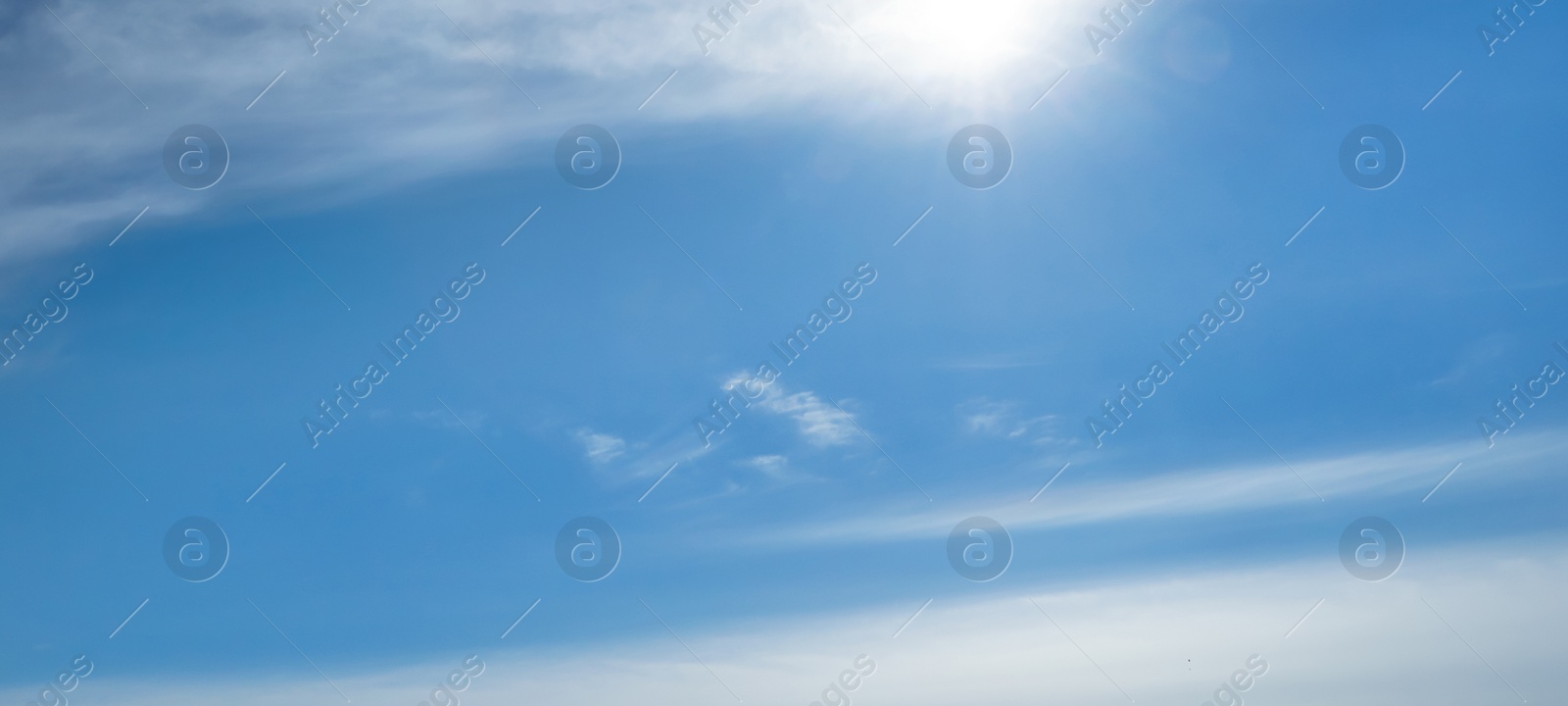 Image of Beautiful blue sky with white clouds, banner design