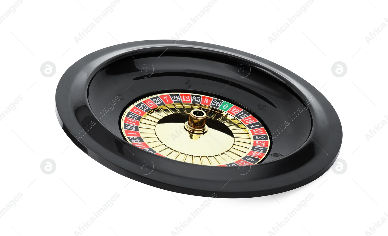 Photo of Roulette wheel isolated on white. Casino game