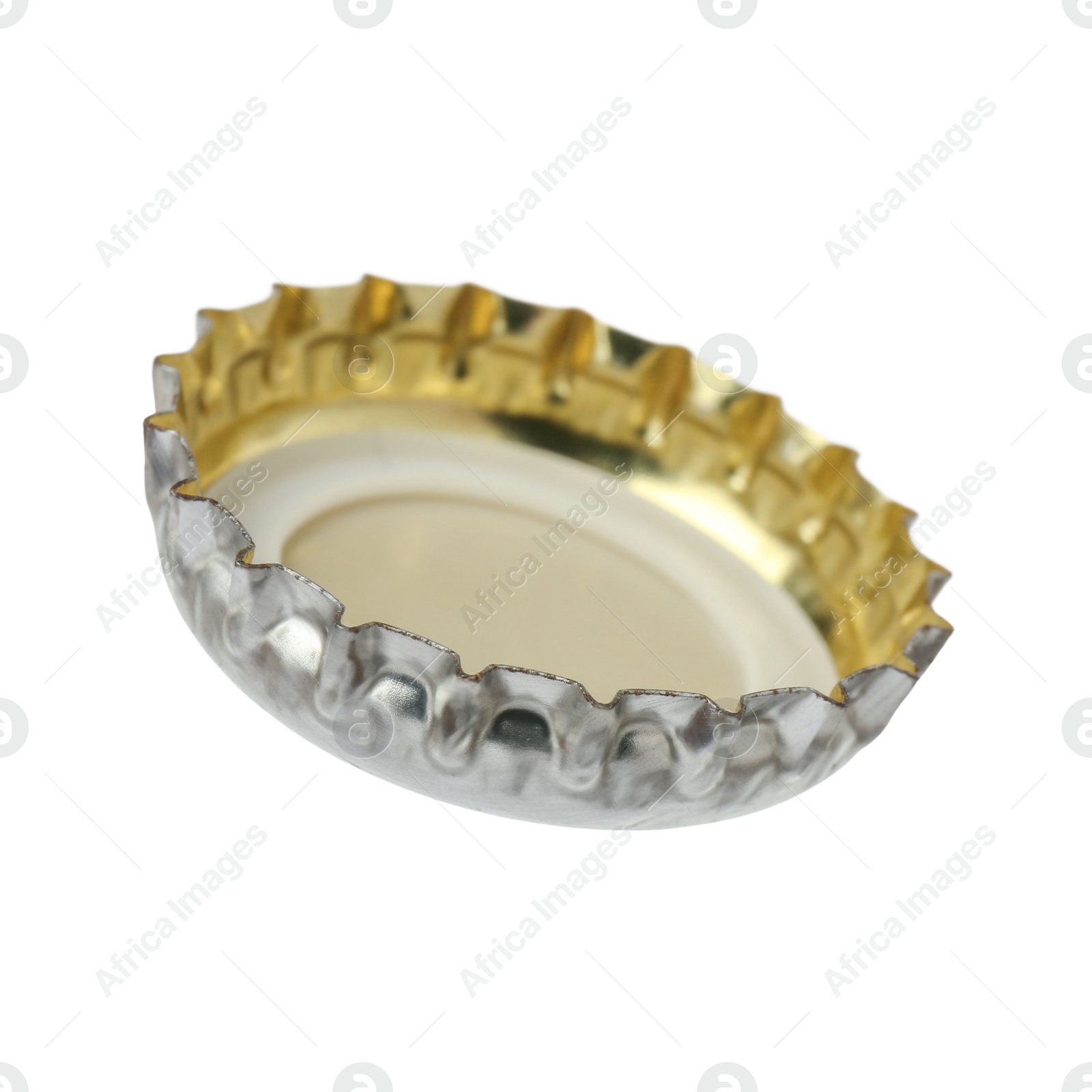 Photo of One beer bottle cap isolated on white