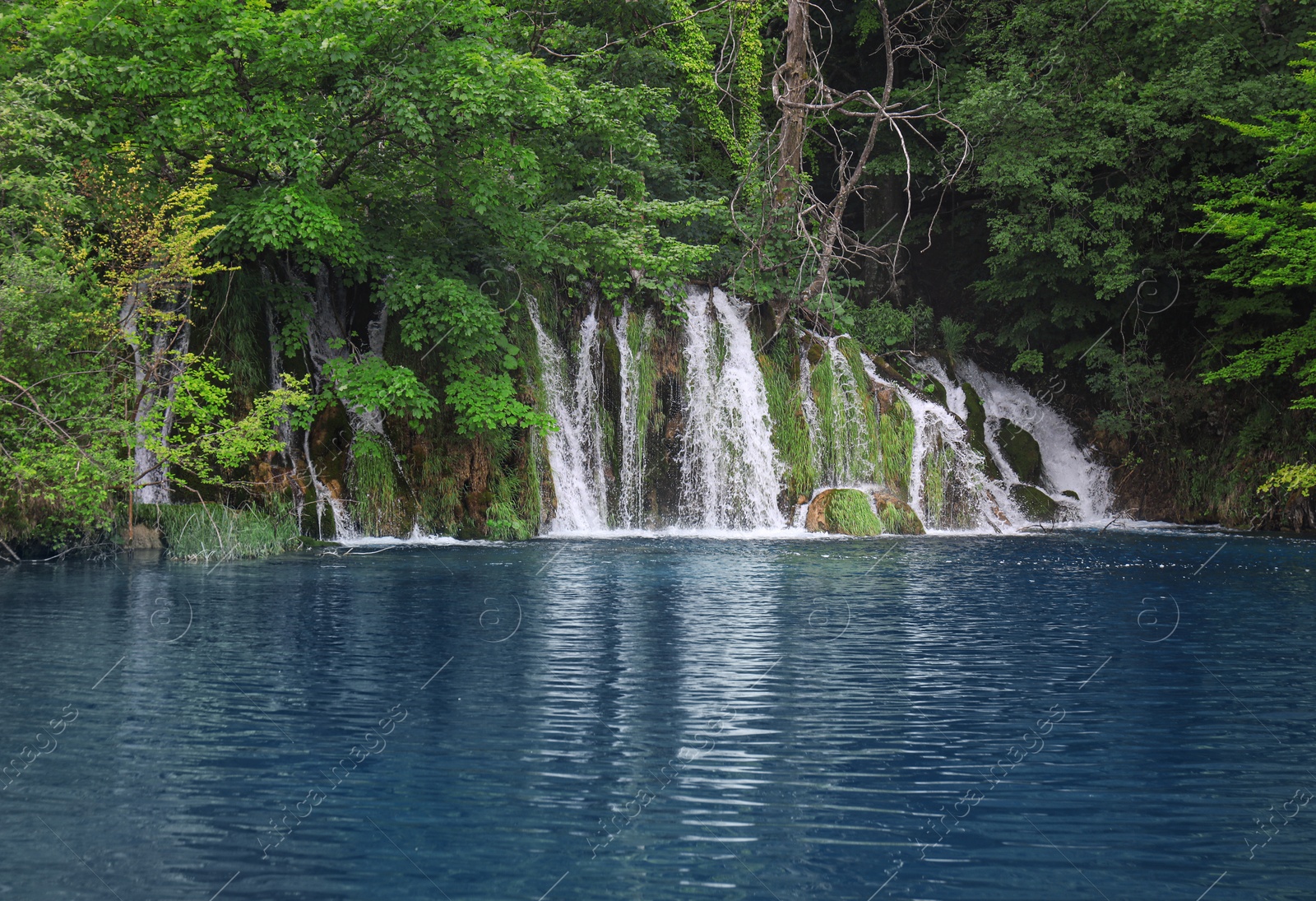 Photo of Picturesque view of beautiful waterfall and river