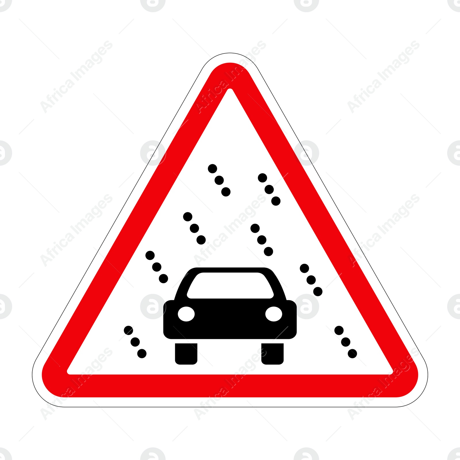 Illustration of Warning traffic sign on white background, illustration 