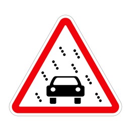 Warning traffic sign on white background, illustration 