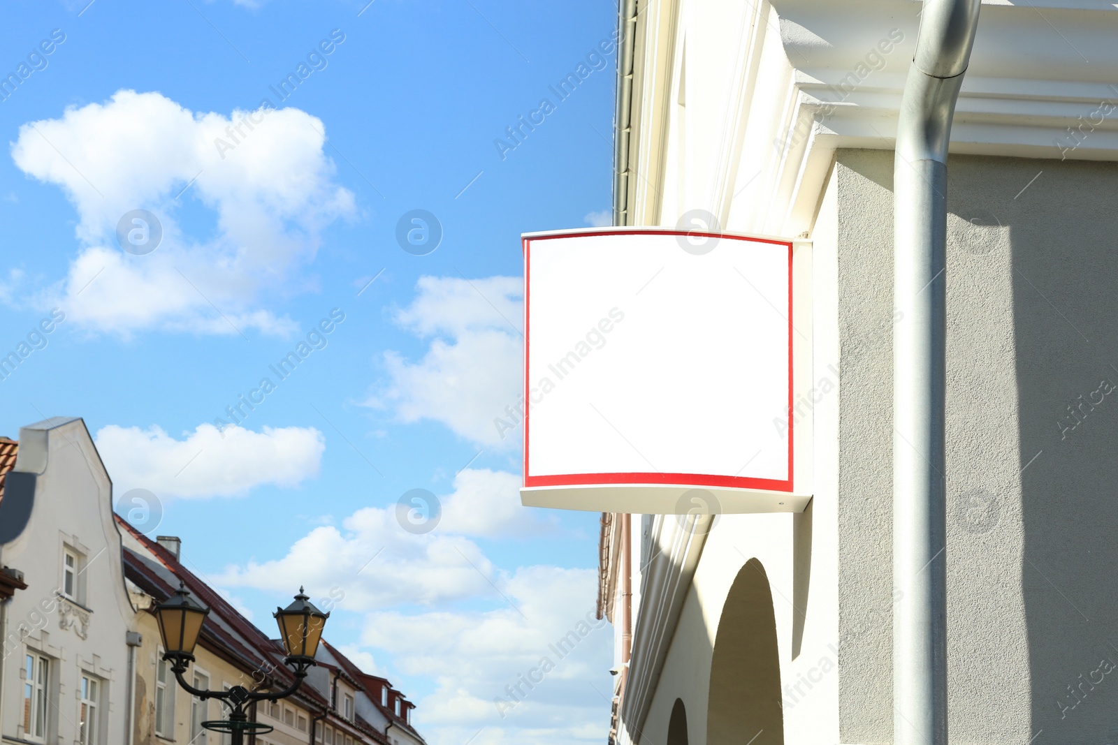 Image of Empty signboard in city. Mock-up for design