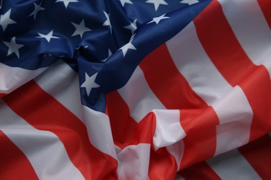 Photo of Flag of USA as background, top view