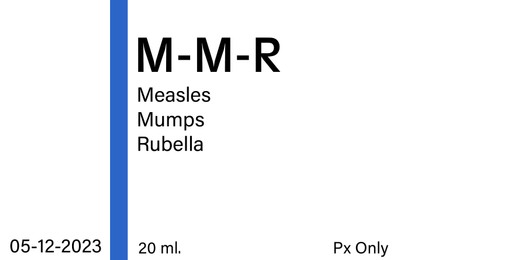 Measles Mumps Rubella (MMR) vaccine label design