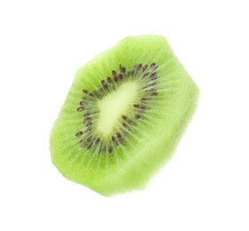 Photo of Slice of fresh kiwi on white background