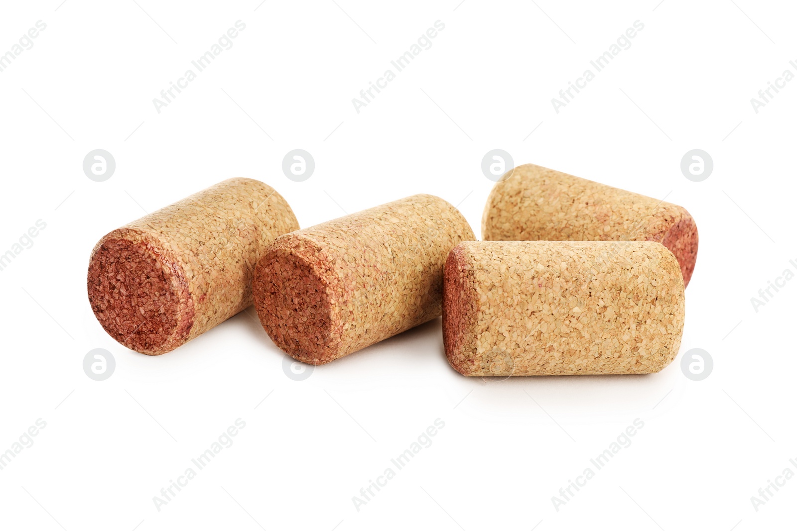 Photo of Set of wine bottle corks isolated on white