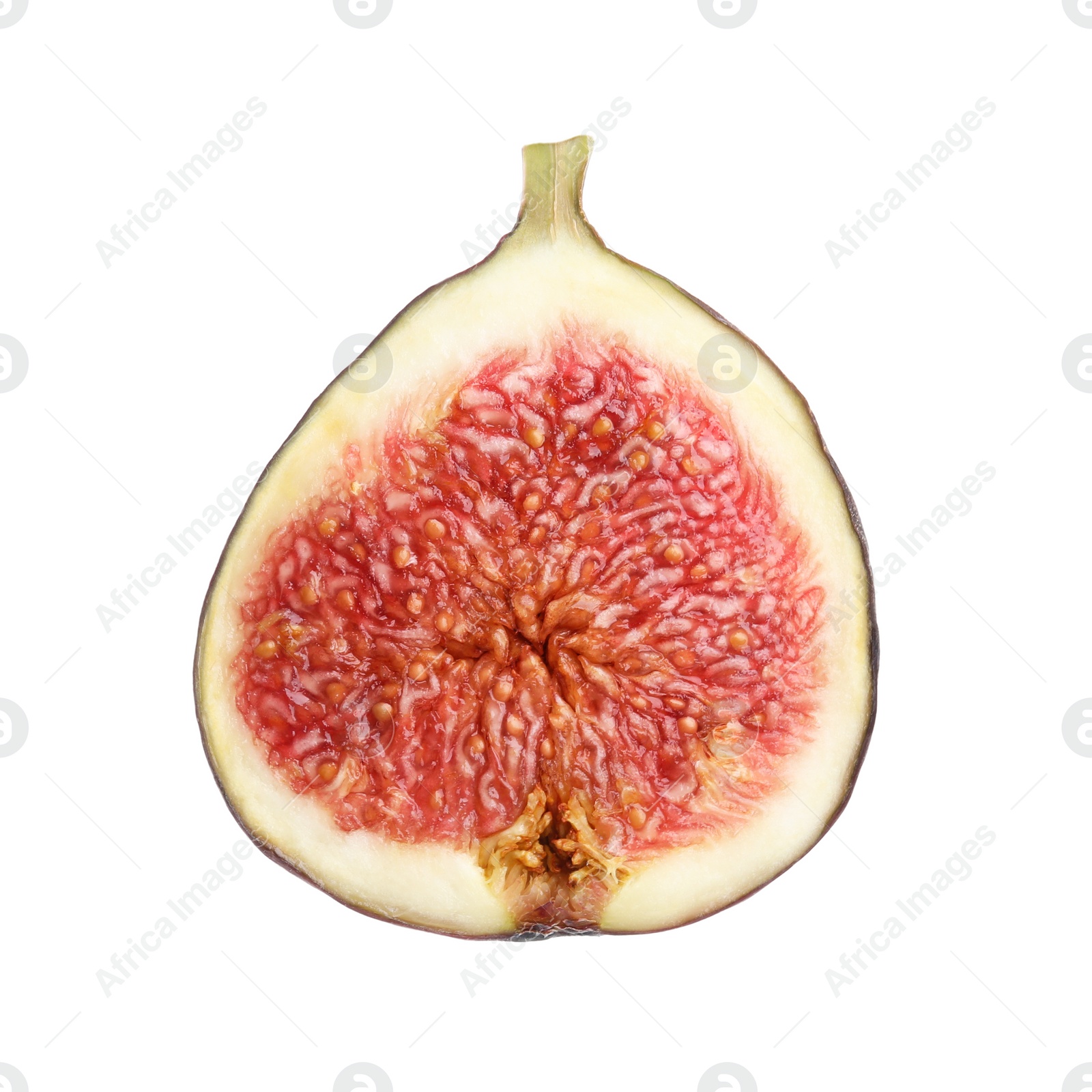 Photo of Half of fresh ripe fig isolated on white