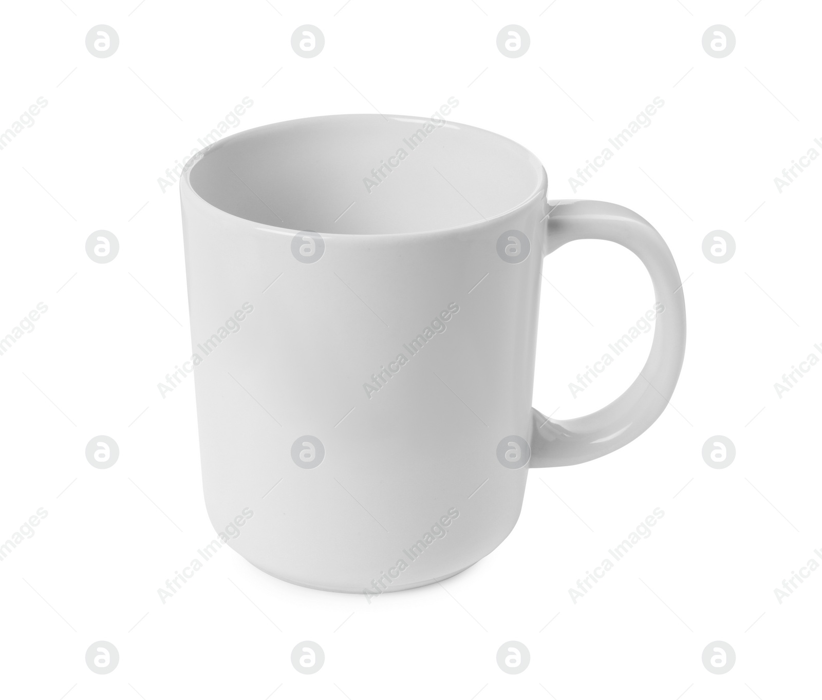 Photo of One light ceramic mug isolated on white