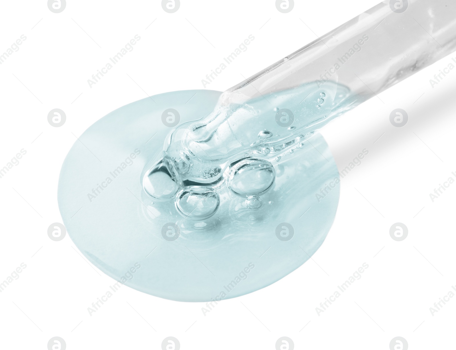 Image of Dropper with serum on white background. Skin care product