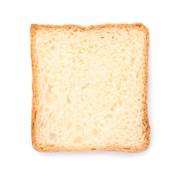 Slice of toast bread on white background