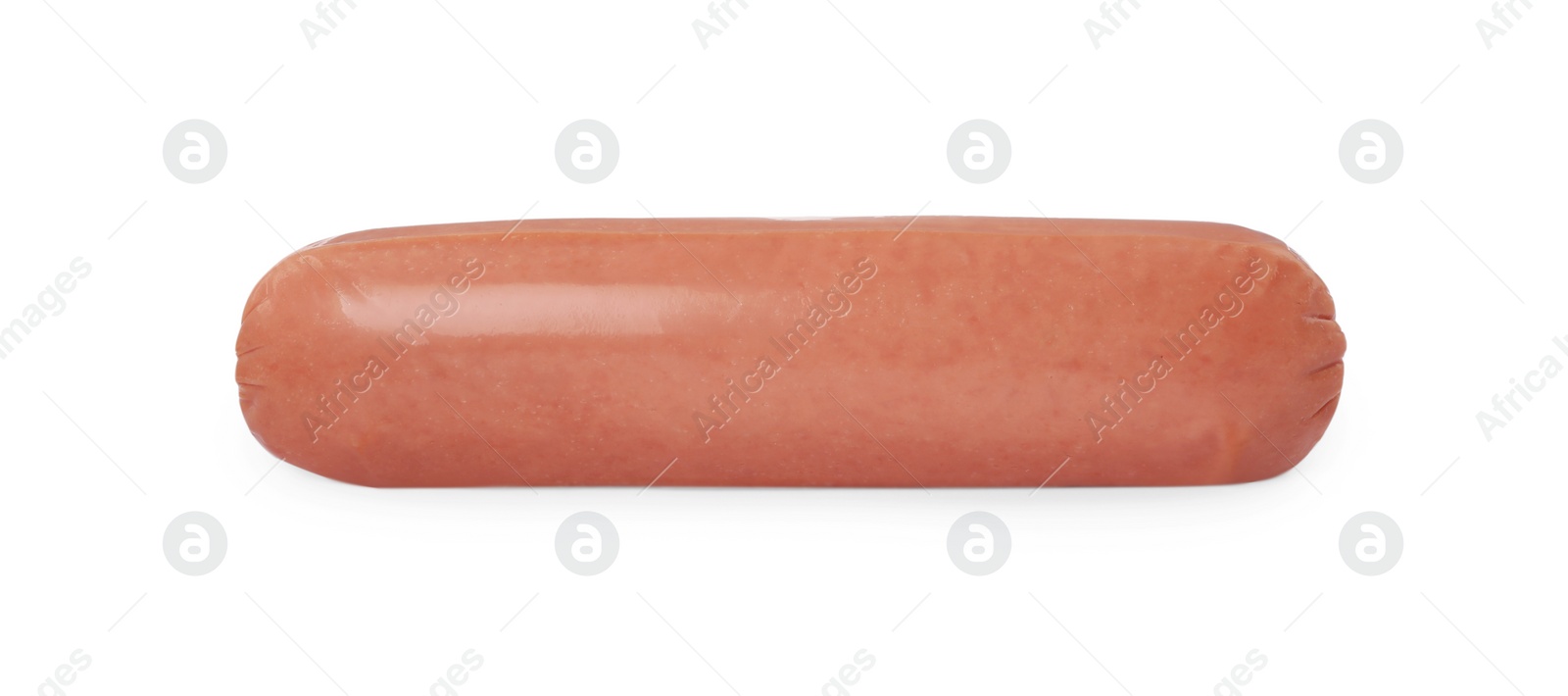 Photo of Raw sausage isolated on white. Vegan meat product