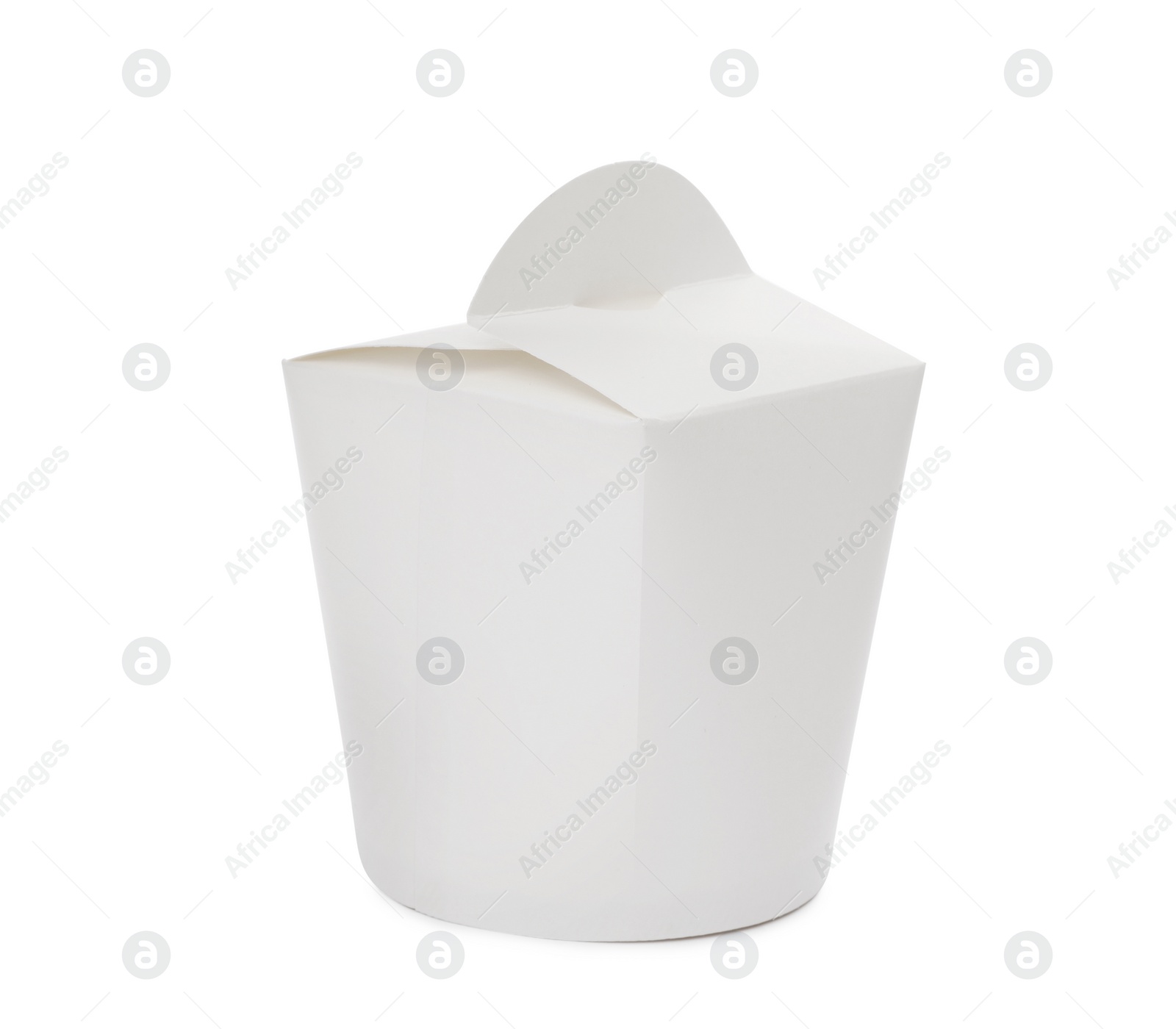 Photo of Paper box on white background. Container for food