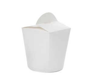 Photo of Paper box on white background. Container for food