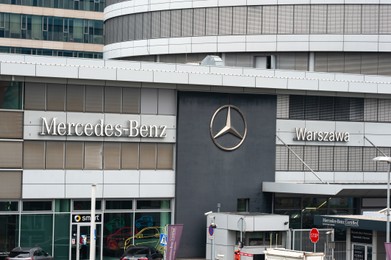 Warsaw, Poland - September 10, 2022: Beautiful modern Mercedes office