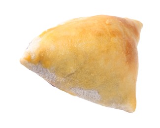 Tasty samosa with filling isolated on white