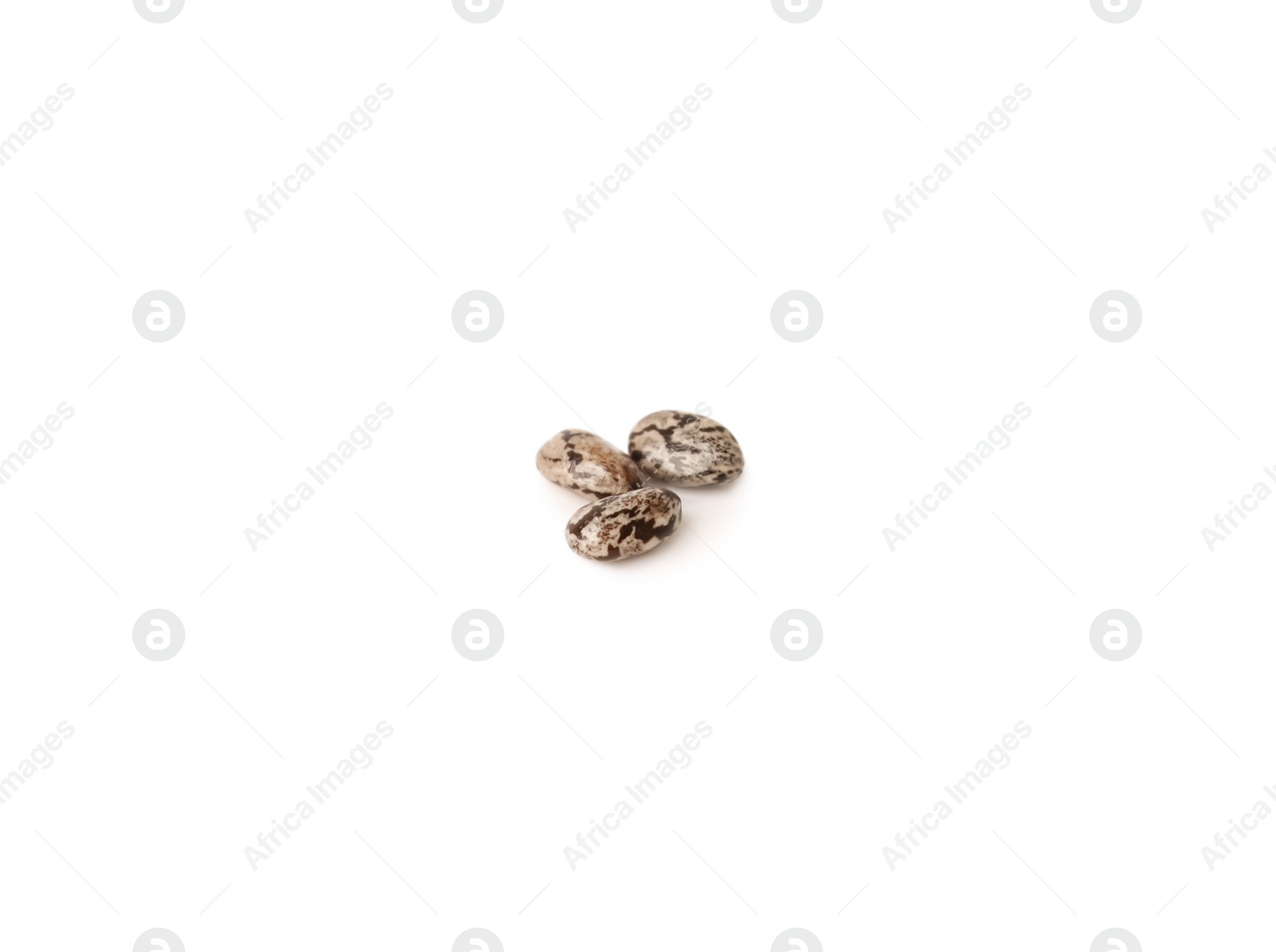 Photo of Pile of chia seeds on white background. Vegetable planting