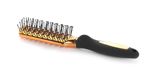 New vented hair brush isolated on white