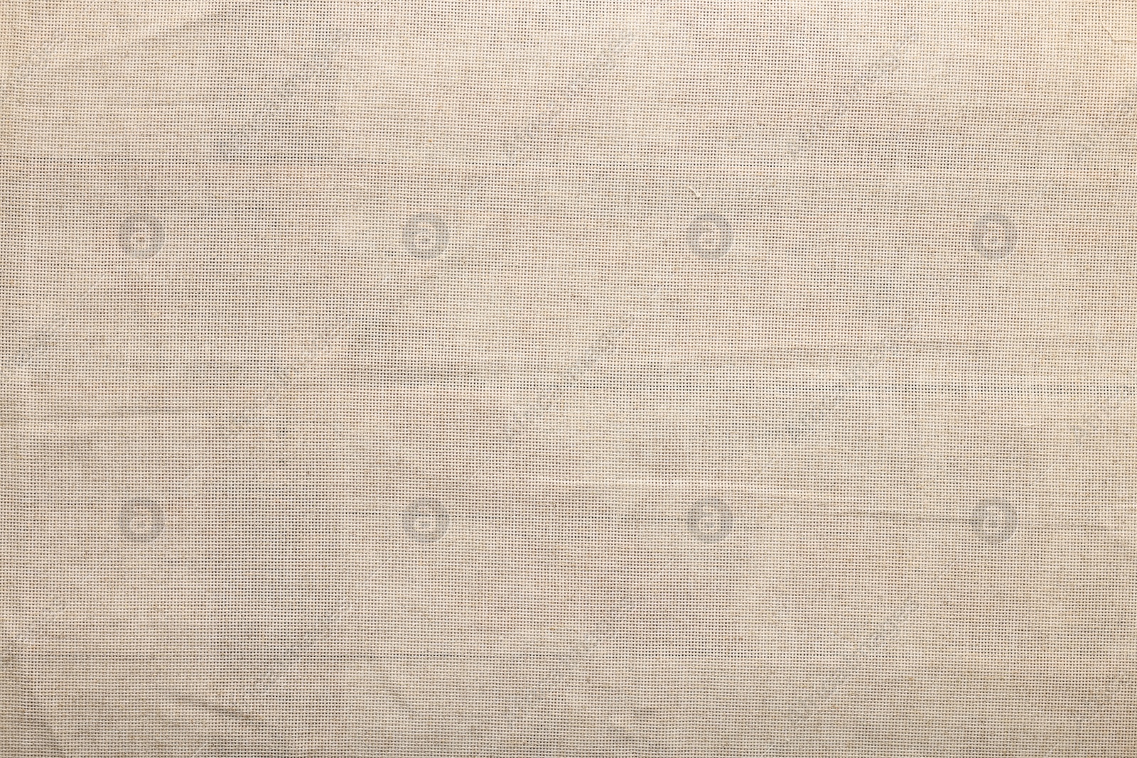 Photo of Texture of natural burlap fabric as background, top view