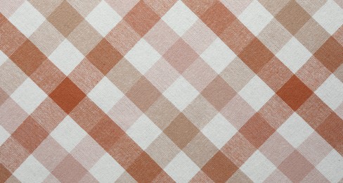 Photo of Texture of checkered fabric as background, top view