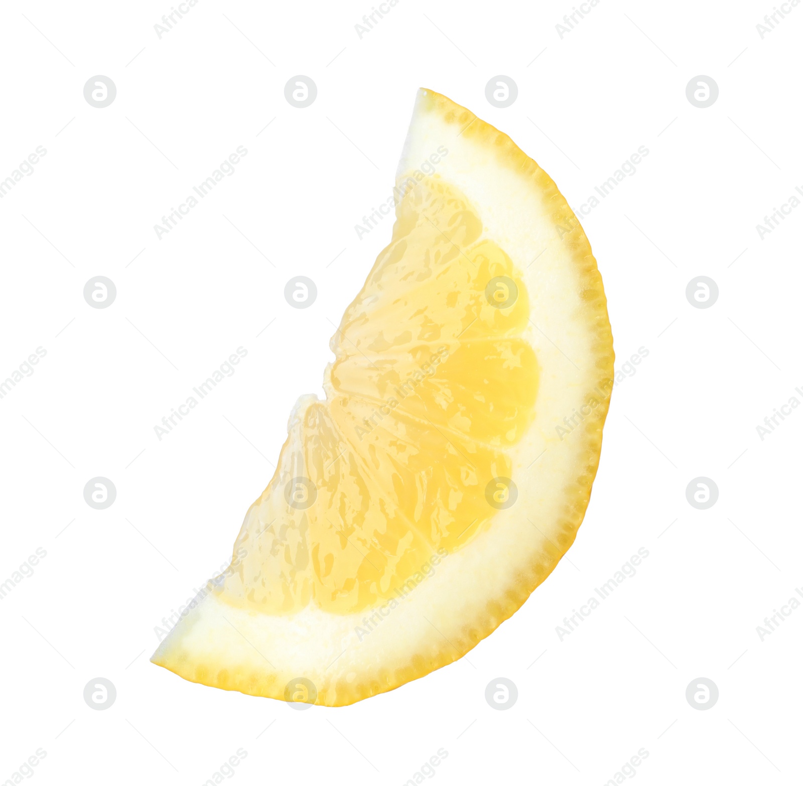 Photo of Cut fresh juicy lemon on white background