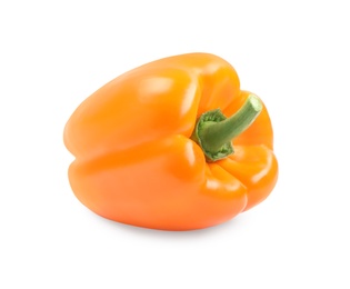 Ripe orange bell pepper isolated on white