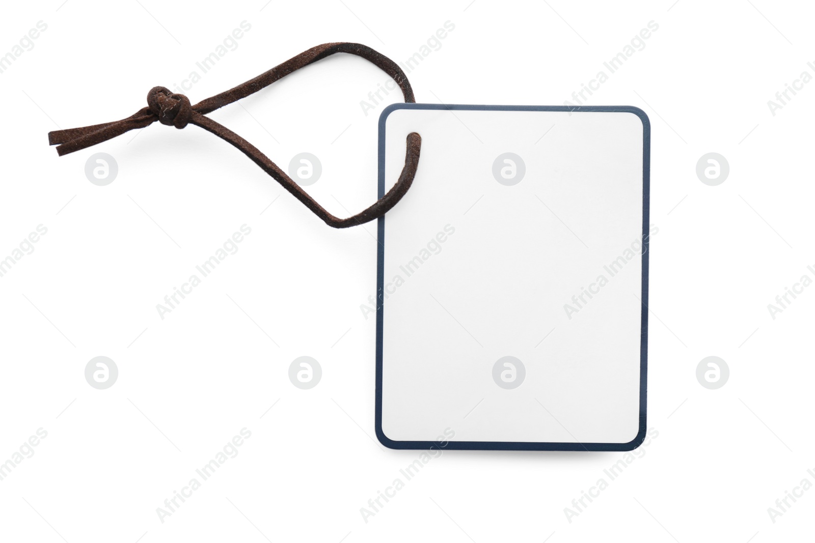 Photo of Cardboard tag with space for text isolated on white, top view