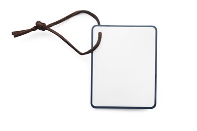 Cardboard tag with space for text isolated on white, top view