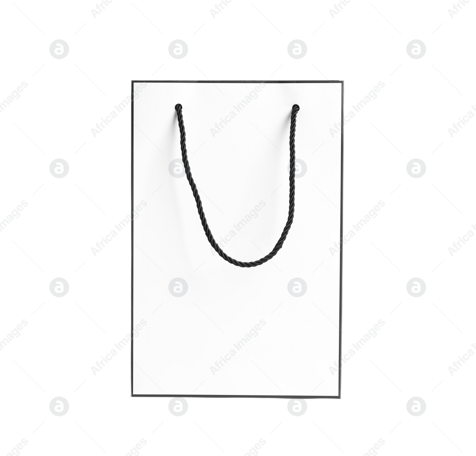 Image of Stylish gift paper bag isolated on white