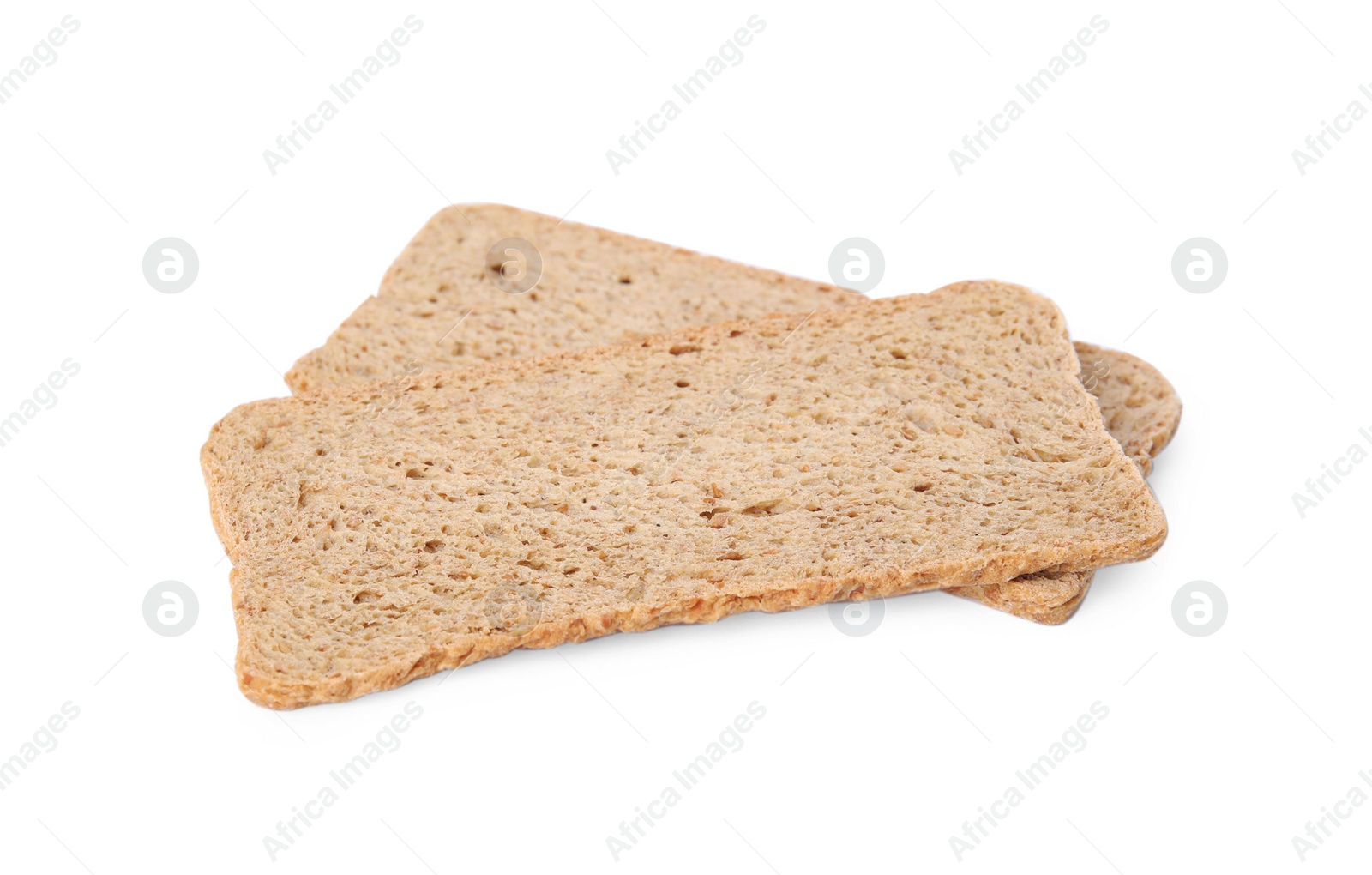 Photo of Fresh organic rye crispbreads isolated on white