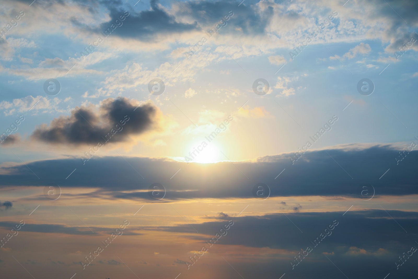 Photo of Picturesque view of sunset with beautiful clouds