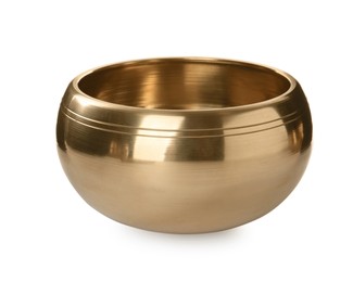 One Tibetan singing bowl isolated on white