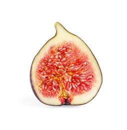 Half of ripe fresh fig isolated on white