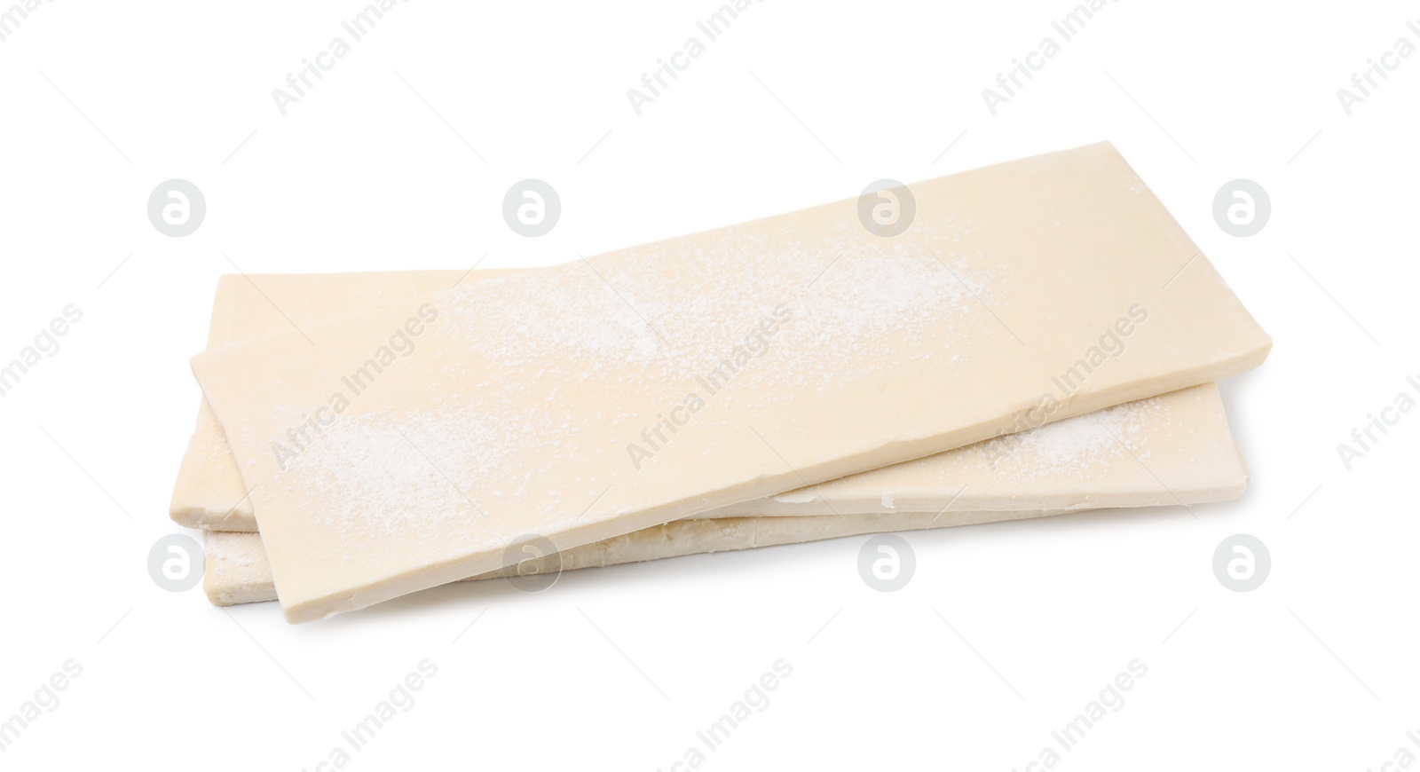 Photo of Raw puff pastry dough isolated on white