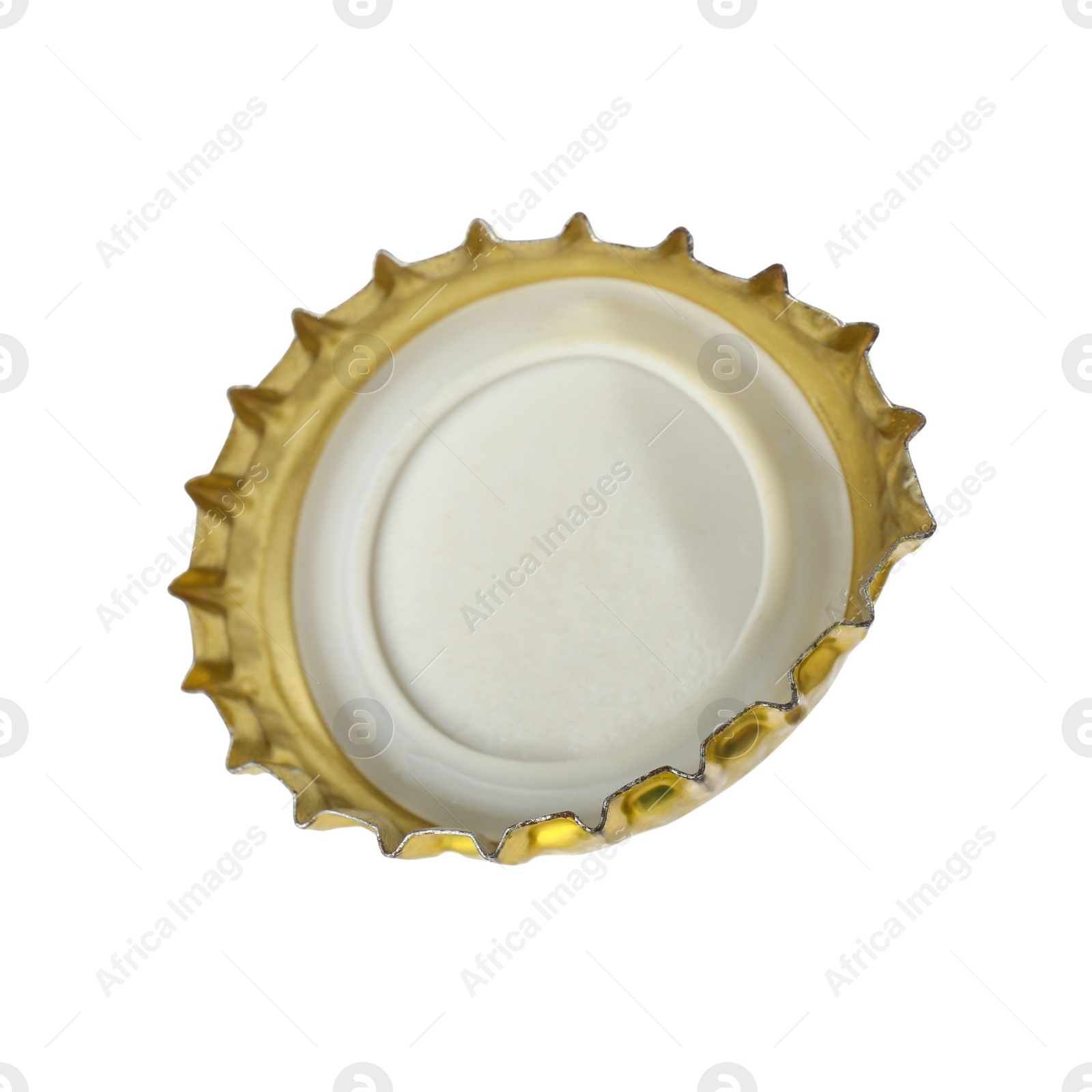 Photo of One beer bottle cap isolated on white