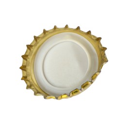 One beer bottle cap isolated on white