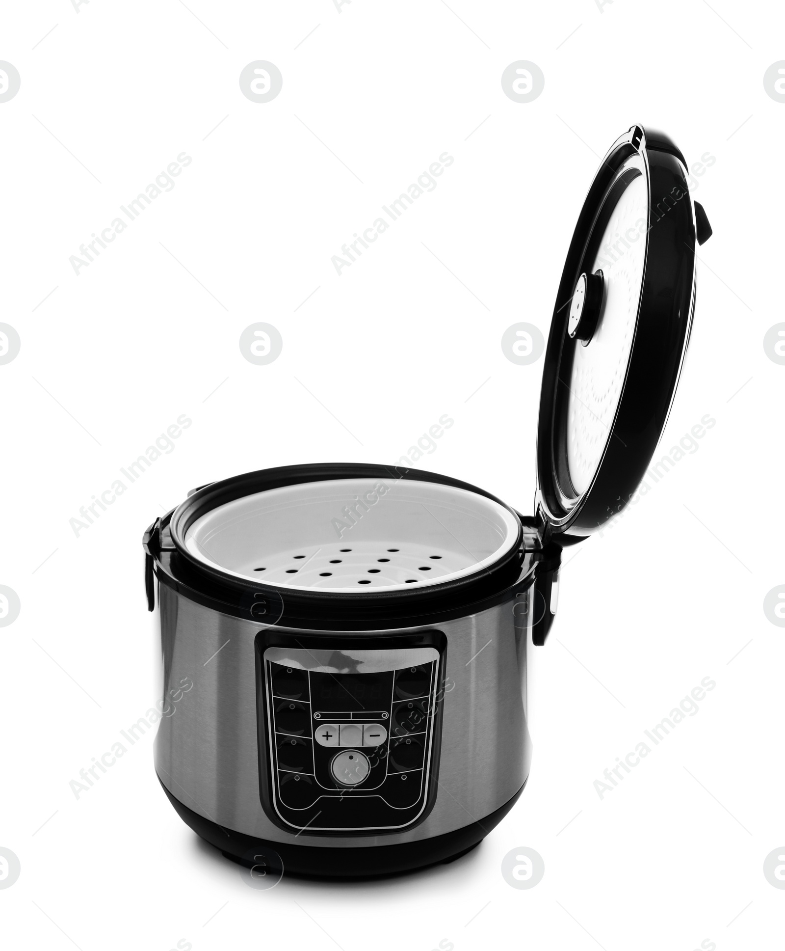 Photo of Modern electric multi cooker on white background