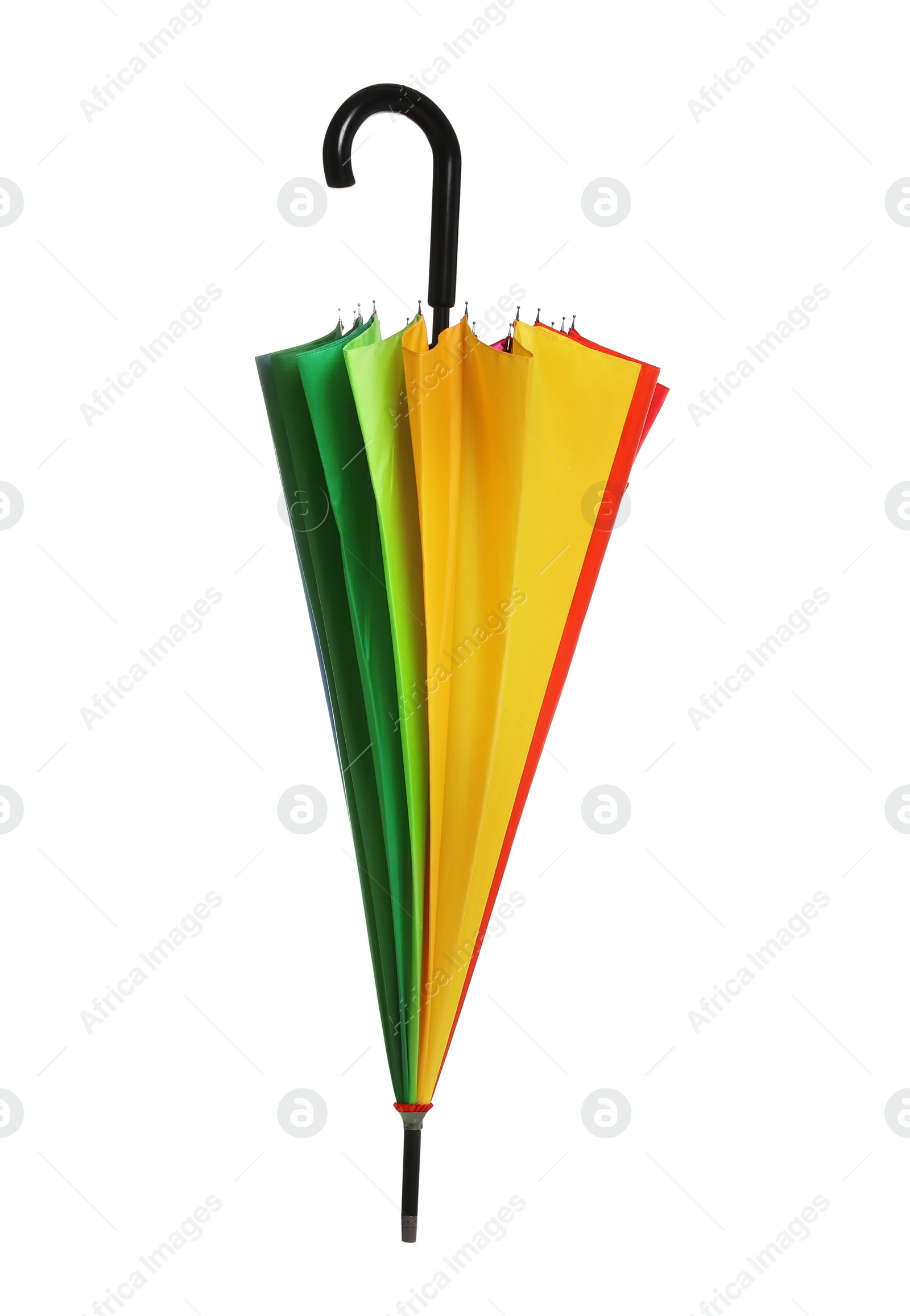 Photo of Beautiful umbrella on white background