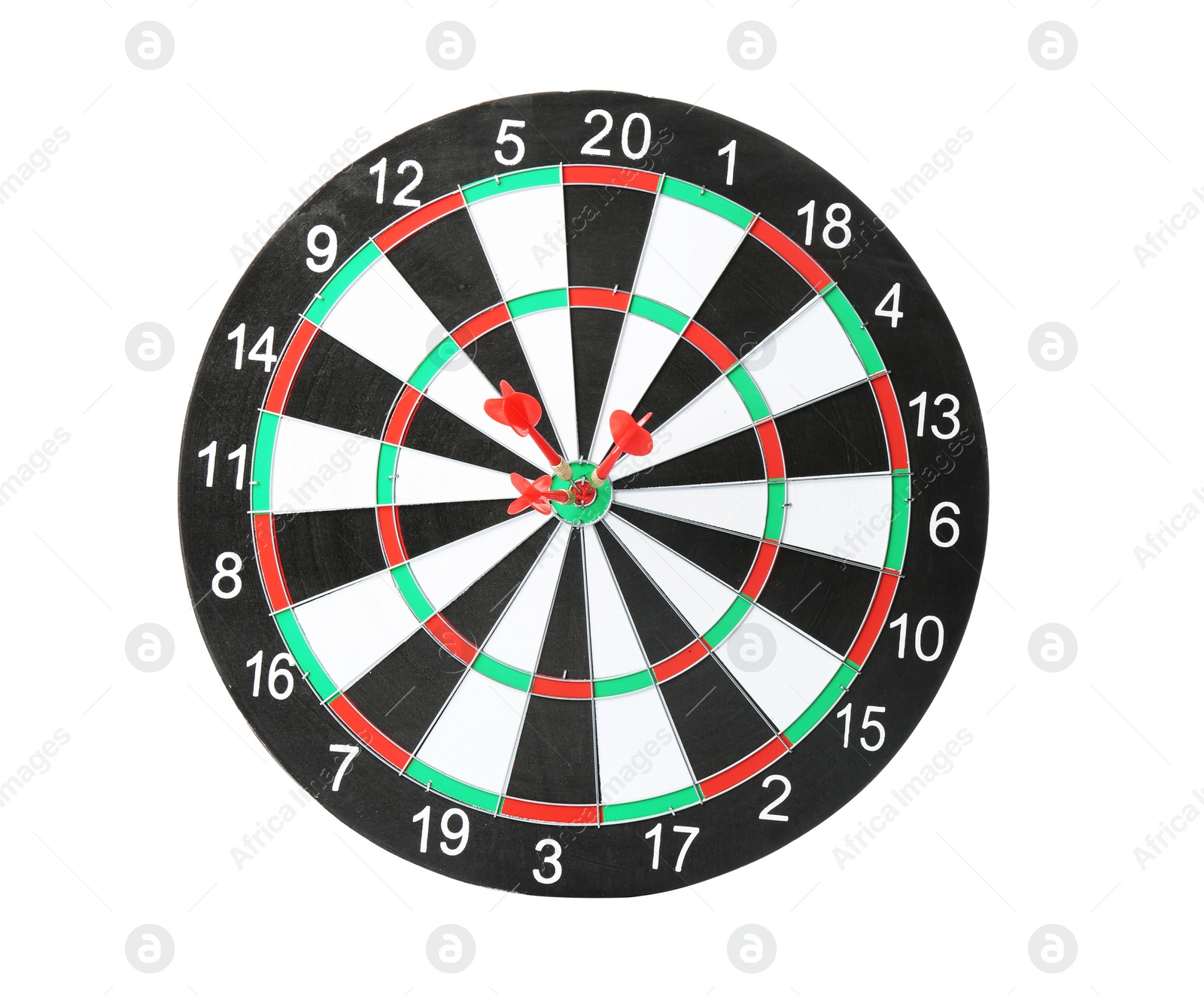 Photo of Dart board with color arrows hitting target