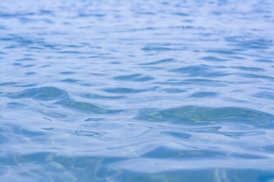 Photo of Beautiful sea water surface with ripples as background