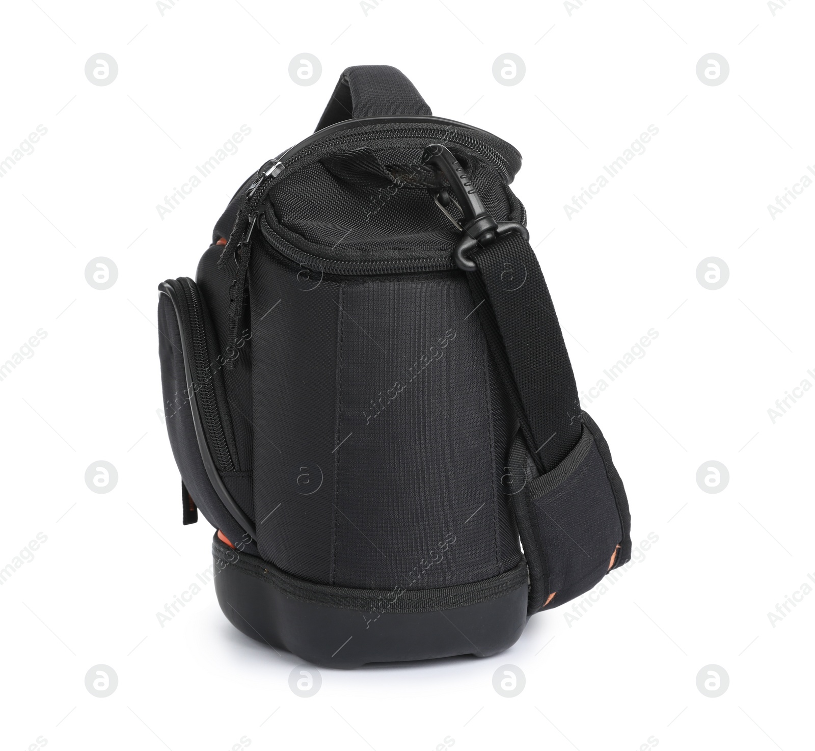 Photo of Backpack for camera isolated on white. Professional accessory