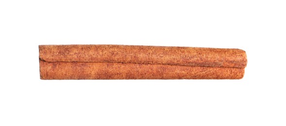 One aromatic cinnamon stick isolated on white